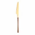 Stainless steel dinner knife with wooden handle golden blade kitchen tableware 22.7cm - Dinner Knife / Wood Grain Silver