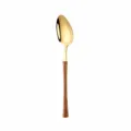 Gold stainless steel spoon with wood grain handle elegant Western tableware 19.8cm - Dinner Spoon / Wood Grain Gold