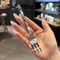 Luxury hotel stainless steel western dessert fork with diamond cut handle, mirror finish. - Tea Fork