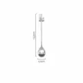 Cute cat stainless steel coffee spoon with detailed dimensions, length 13.9cm width 2.5cm. - Silver Sitting Cat Spoon / Silver