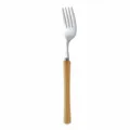 Japanese stainless steel fork with natural wooden handle, elegant tableware for home kitchen use. - Dessert Fork / Ash Wood Handle