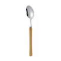 Japanese 304 stainless steel spoon with wooden handle, 17.3cm length, durable dessert tableware. - Tea Spoon / Ash Wood Handle