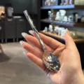 Stainless steel faceted dessert spoon mirror finish coffee spoon elegant tableware - Tea Spoon