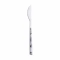Stainless steel steak knife with marble pattern handle, elegant European design for dining table. - White Marble Pattern Dinner Knives