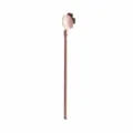 Creative 304 stainless steel straw spoon cherry blossom long handle stirring bar for drinks - Cherry Blossom Straw Spoon / Rose Gold