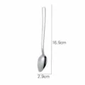 Stainless steel fruit puree spoon baby complementary food scraping spoon with serrated edge - Silver