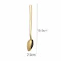Gold stainless steel serrated baby fruit mud scraping spoon food supplement tool 16.9cm - Gold