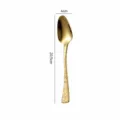 Cuchara de mesa occidental de acero inoxidable dorado con textura de corteza creativa 20.5cm - Cuchara de Mesa / Dorado