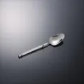 Stainless steel dessert spoon with beaded handle silver finish compact size for dining table - Silver Tea Spoon