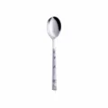 Stainless steel spoon with marble pattern handle, 16cm length, perfect for dining and coffee. - White Marble Pattern Teaspoons