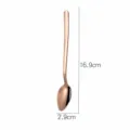 Stainless steel fruit puree spoon, rose gold serrated baby feeding spoon, 16.9cm long. - Rose Gold