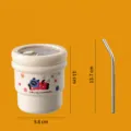 Beige 304 Stainless Steel Tumbler Cup with Straw 420ml Portable Coffee Mug Variant - 420ml / Off White