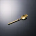 Gold stainless steel dessert spoon with beaded handle, elegant kitchen tableware 14.9cm - Gold Tea Spoon
