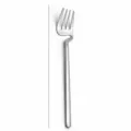 Stainless steel dessert fork with creative curved handle, elegant silver finish, 19.6cm length. - Dinner Fork / Silver