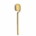 Gold stainless steel coffee spoon modern square design hanging cup dessert stirring spoon - Dinner Spoon / Gold