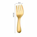 Gold mini stainless steel fork spoon set, cute short handle dessert fork, 10.2cm portable cutlery. - Fork / Gold
