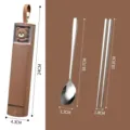 Portable stainless steel tableware set with cute bear case spoon and chopsticks. - Brown Bear Box 2-Piece Set