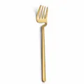 Gold stainless steel fork with unique bent handle design, 19.6cm size and 45g weight. - Dinner Fork / Gold