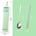 Portable stainless steel cutlery set with cute dinosaur case, spoon and chopsticks for travel. - Dinosaur Box 2-Piece Set