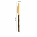 Couteau de Table en Acier Inoxydable Doré avec Manche Bambou Couverts Ouest 21.5cm - Couteau de Table / Or