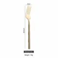 Fourchette de table en acier inoxydable 304 doré avec beau manche bambou, 20.5cm - Fourchette de Table / Or