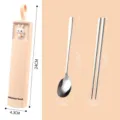 Portable travel tableware set featuring cute rabbit storage box, spoon and chopsticks. - Pink Rabbit Box 2-Piece Set