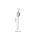 Stainless steel teaspoon, elegant western dessert spoon, 16.3cm length, 34g weight, kitchen tool. - Dessert Spoon