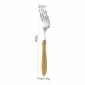 Japanese Style Wooden Handle Stainless Steel Fork, 18cm Kitchen Tableware Fruit Fork - Dessert Fork