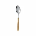 Japanese style wooden handle stainless steel soup spoon table spoon for dining kitchen use - Tea Spoon