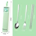 Set de couverts portable avec étui dinosaure, comprend baguettes, cuillère et fourchette. - Lot de 3 pièces boîte dinosaure