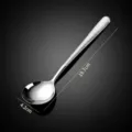Edelstahl Dessertlöffel mit elegantem Texturgriff, 19.7cm Länge, hochwertiges Besteck. - Rundkopf