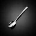 Edelstahl Dessertlöffel mit strukturiertem Griff 16.3cm elegante Besteck Küchenutensil - Dessertlöffel