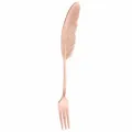 Rose gold stainless steel fruit fork with elegant feather handle, 16cm long, ideal table service. - Fork / Rose Gold