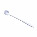 Silver long-handled rose patterned stainless steel spoon, ideal for daily coffee and dessert use. - Long Rose / 180mm / Silver