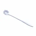Stainless steel long handle spoon with daisy flower shape, perfect for coffee and desserts. - Long Cosmos / 180mm / Silver