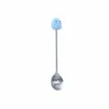 Cute cartoon stainless steel stirring spoon with blue character head and coffee bar tool. - Blue Spoons