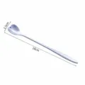 Stainless steel heart-shaped long handle spoon for coffee, dessert, and beverage stirring. - Long Heart / 180mm / Silver