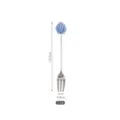 Stainless steel dessert fork with blue cute cartoon monster charm, 12.7cm length, 7.1g. - Blue Forks