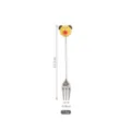 Stainless steel cute dog cartoon stirring spoon and fork with dimension specs, 12.7cm. - Yellow Fork