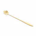 Gold cherry blossom spoon, 18cm long handle dessert and coffee stirring spoon. - Long Cherry Blossom / 180mm / Gold