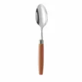Stainless steel soup spoon with wooden handle, 19cm length, durable kitchen tableware. - Dinner Spoon / Silver