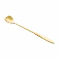 Gold stainless steel heart-shaped long handle coffee spoon dessert stirring tea spoon - Long Heart / 180mm / Gold