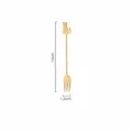 Gold stainless steel cat dessert fork cute animal flatware kitchen tableware 14cm - Gold Sitting Cat Spoon / Gold