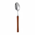 Japanese style 304 stainless steel spoon with wooden handle, 19cm long, elegant tableware. - Dessert Spoon / Rosewood Handle