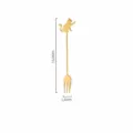 Gold stainless steel cat dessert fork, cute animal coffee spoon, 14.9cm size variant. - Gold Standing Cat Fork / Gold