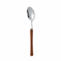 Japanese style 304 stainless steel spoon with wooden handle, durable and elegant tableware. - Tea Spoon / Rosewood Handle