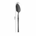 Stainless steel black dinner spoon with slender waist design, 20cm length, premium tableware. - Black Dining Spoon