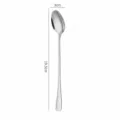Stainless steel long handle spoon, 19.5cm stirring spoon, ice tea spoon dessert cutlery. - Iced Pointed Spoon / Silver