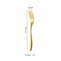 Gold stainless steel dinner fork, 21.7cm long table fork with brushed finish for dining. - 21.7x2.6cm / Gold Dining Fork