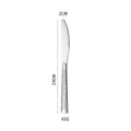 Stainless steel steak knife with vintage engraved pattern and square handle design. - Dinner Knife / Silver